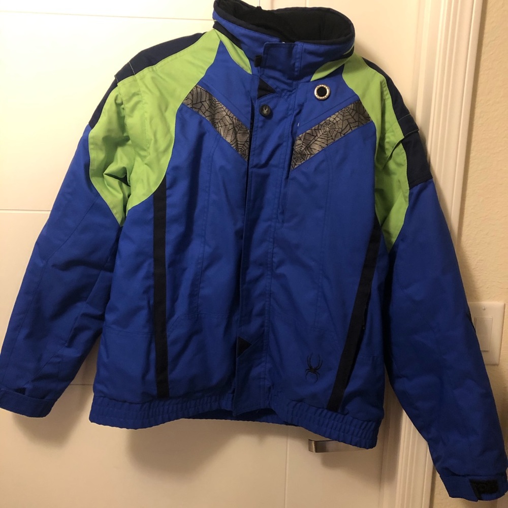 Spyder Full Zip Down Men's Ski Jacket Kids Size 14